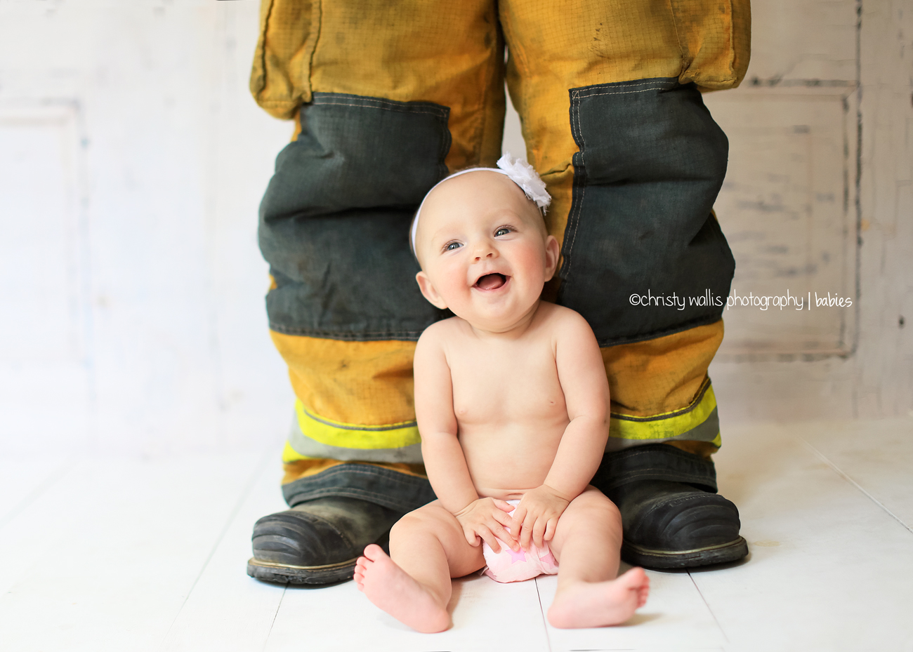 Beautiful San Diego baby photography firefighter baby photo